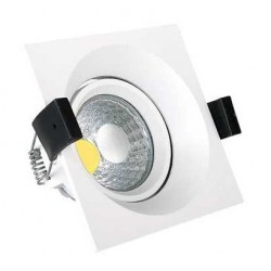 Foco Downlight LED COB Orientable Blanco Cuadrado 100x100mm 8W